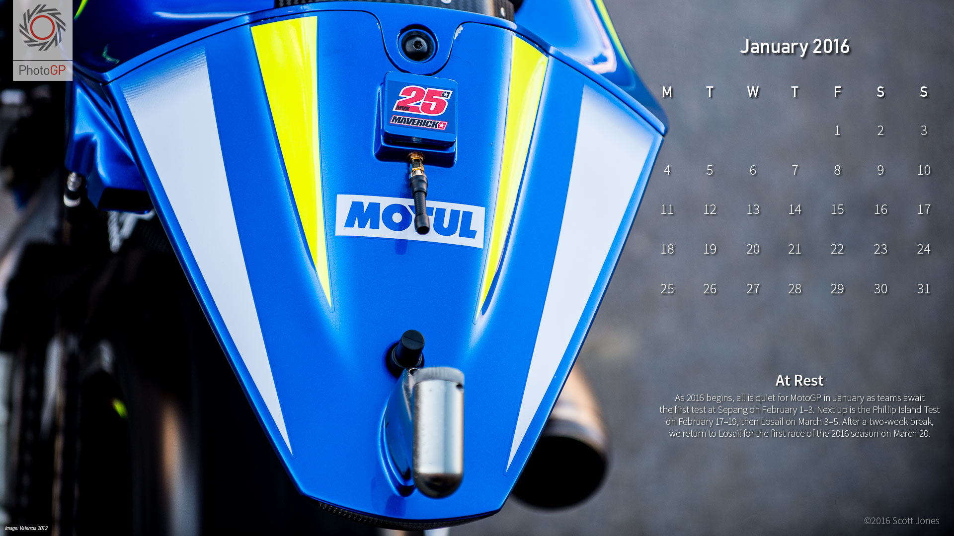 Календарь MotoGP, январь 2016 (S. Jones)