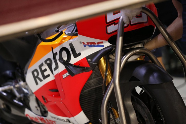 Honda MotoGP Аэродинамические крылья, тесты 2016