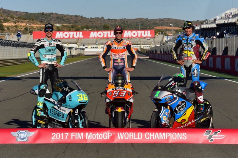Мир, Маркес, Морбиделли - чемпионы Гран-При 2017 года