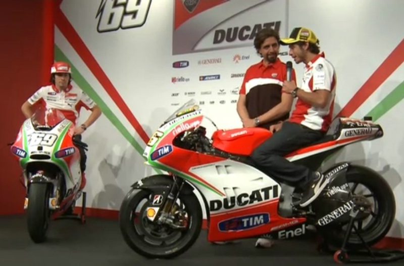 Росси и Хэйден на презентации Ducati Team 2012