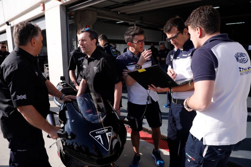 Тесты мотоцикла Triumph Moto2 (Арагон, 2018)