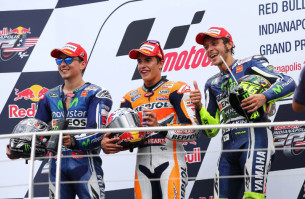 Маркес, Лоренцо, Росси, подиум MotoGP 2014