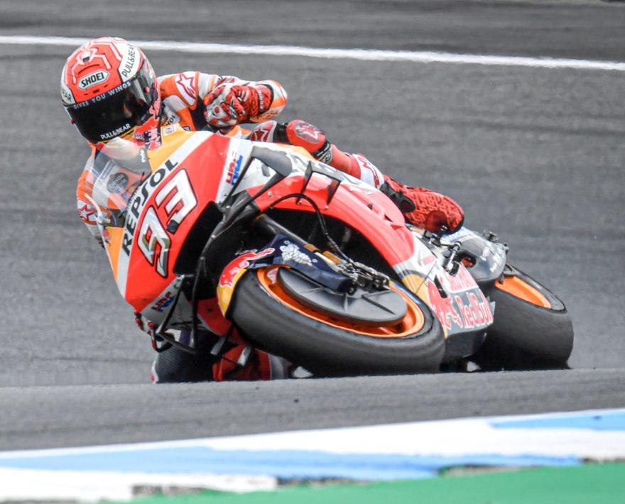 Марк Маркес наклонил мотоцикл MotoGP на 70°